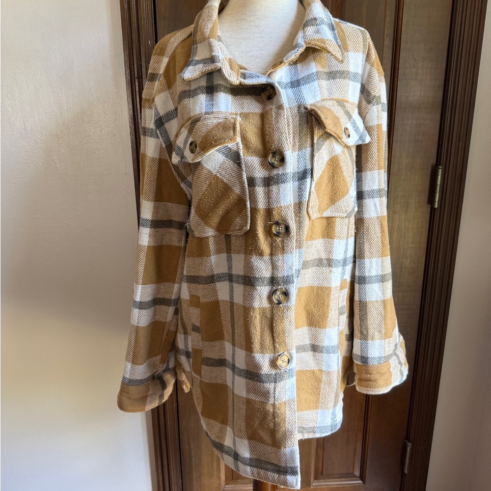 Plaid Button-Up Shacket
